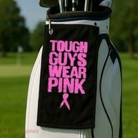 Tough Guys Wear Pink Breast Cancer Awareness Golf Towel thumb 2