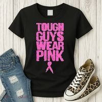 Tough Guys Wear Pink Breast Cancer Awareness Women's T-Shirt thumb 3