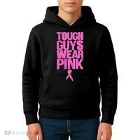 Tough Guys Wear Pink Breast Cancer Awareness Kids Hoodie thumb 4