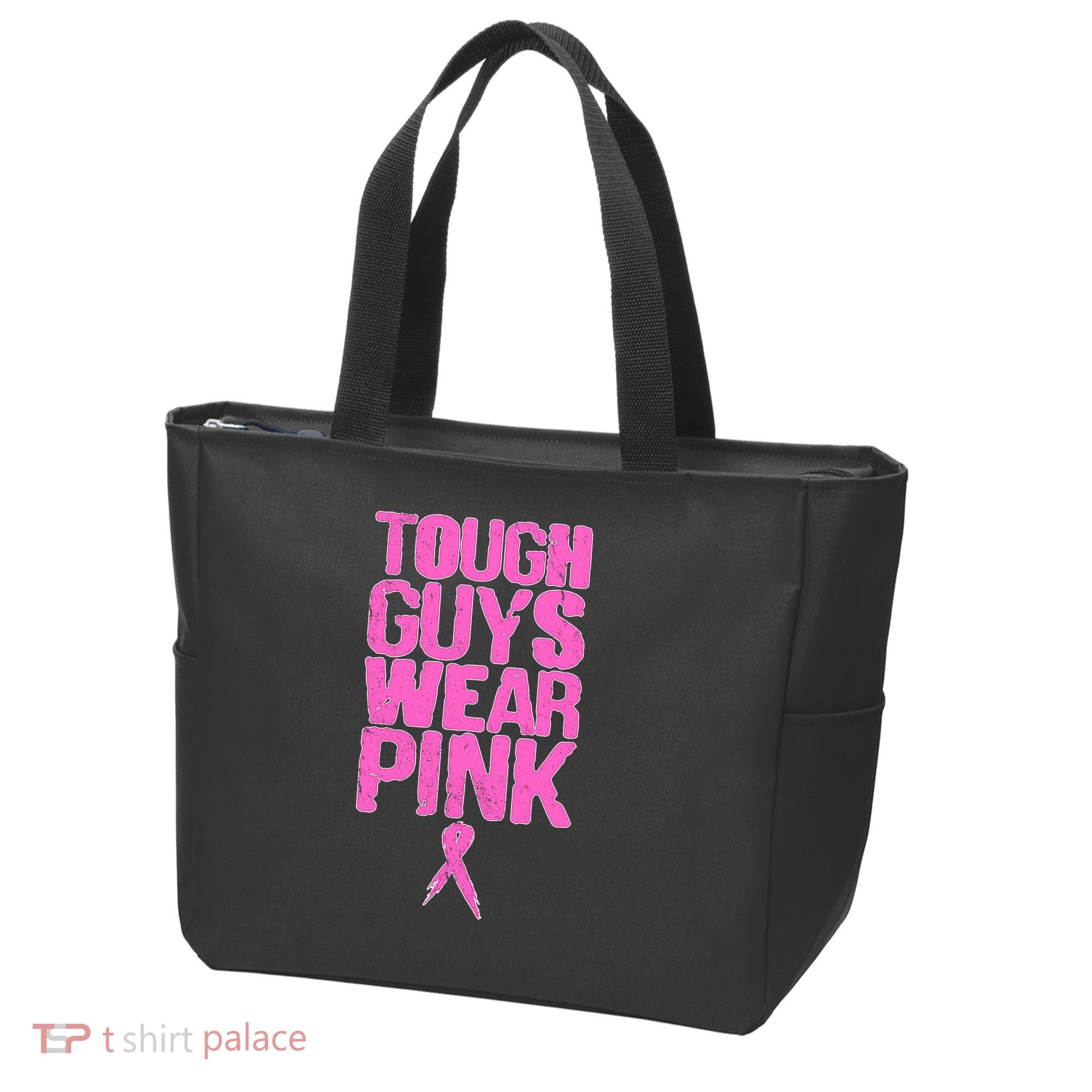 Tough Guys Wear Pink Breast Cancer Awareness Tote Bag