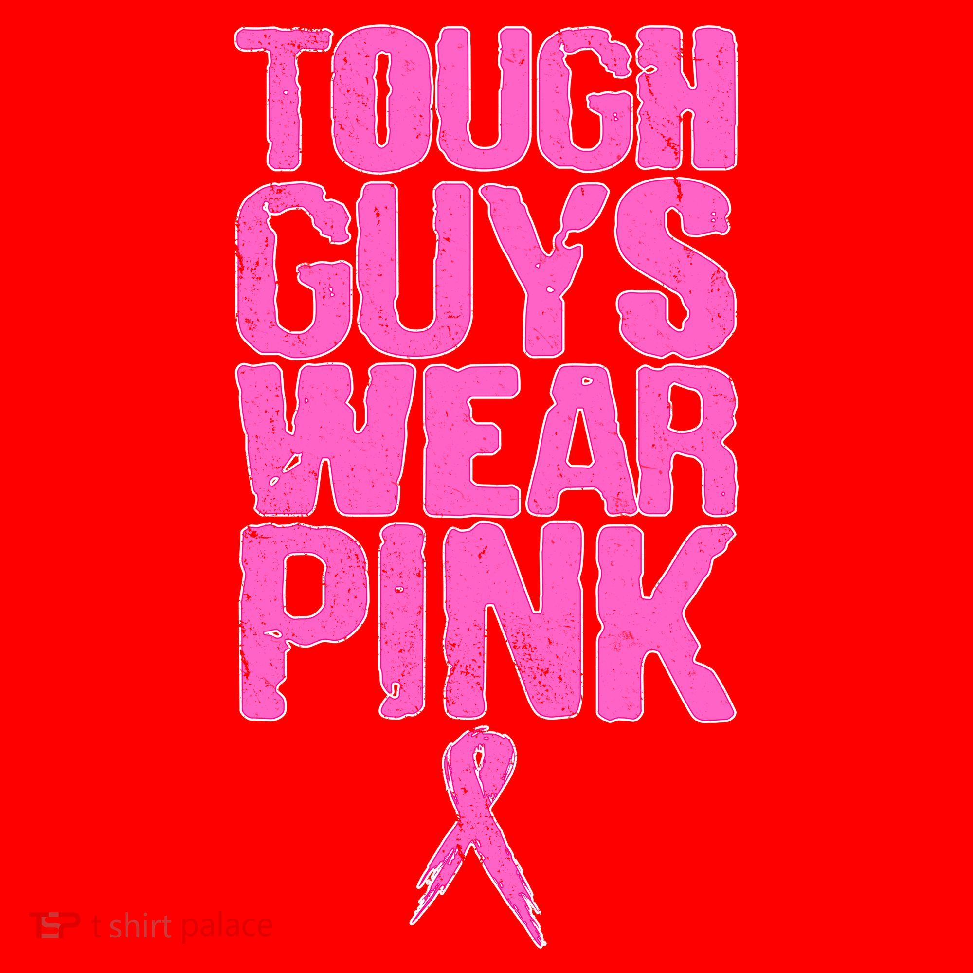 Tough Guys Wear Pink Breast Cancer Awareness Santa Hat