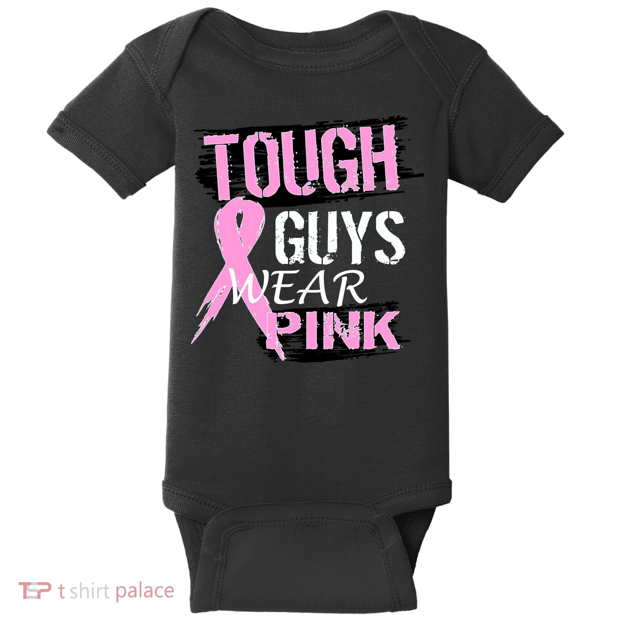 Tough Guys Wear Pink Cancer Baby Bodysuit