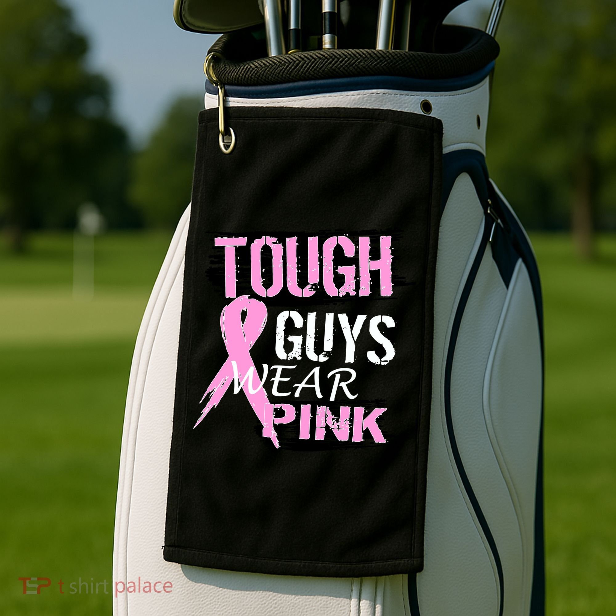 Tough Guys Wear Pink Cancer Golf Towel