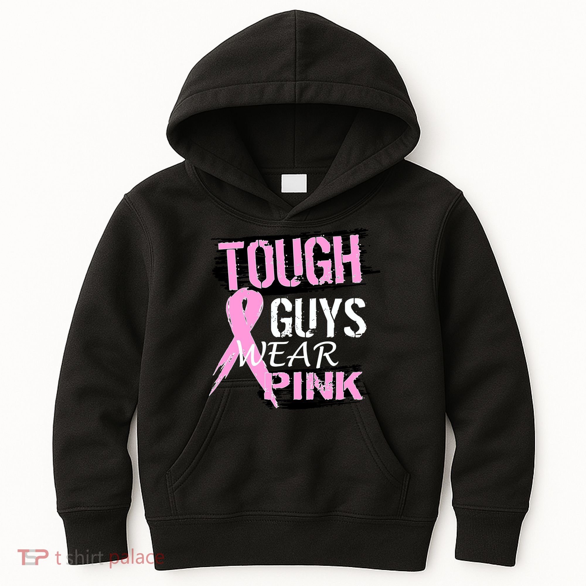 Tough Guys Wear Pink Cancer Kids Hoodie