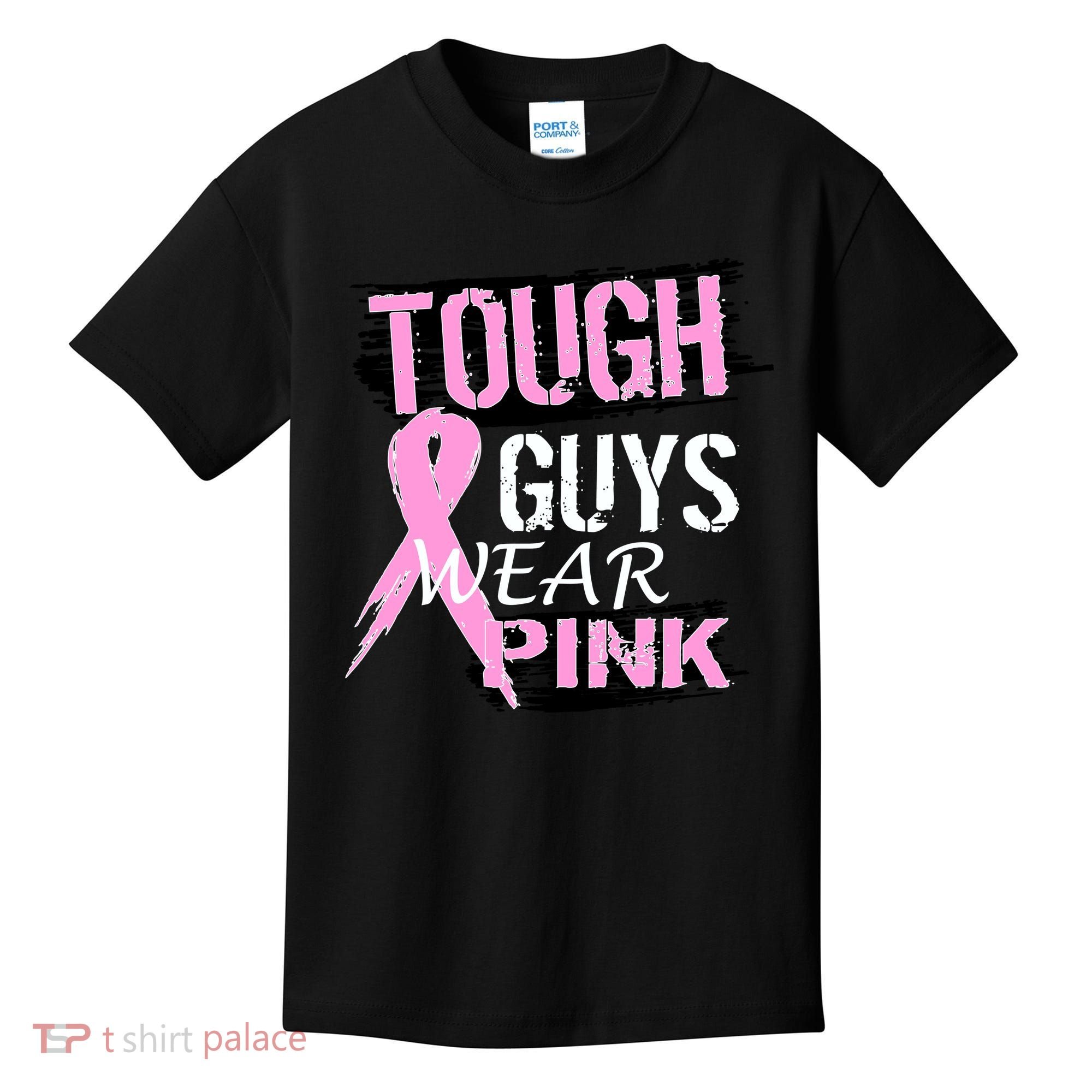 Tough Guys Wear Pink Cancer Kids T-Shirt