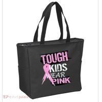 Tough Kids Wear Pink Cancer Tote Bag thumb 2