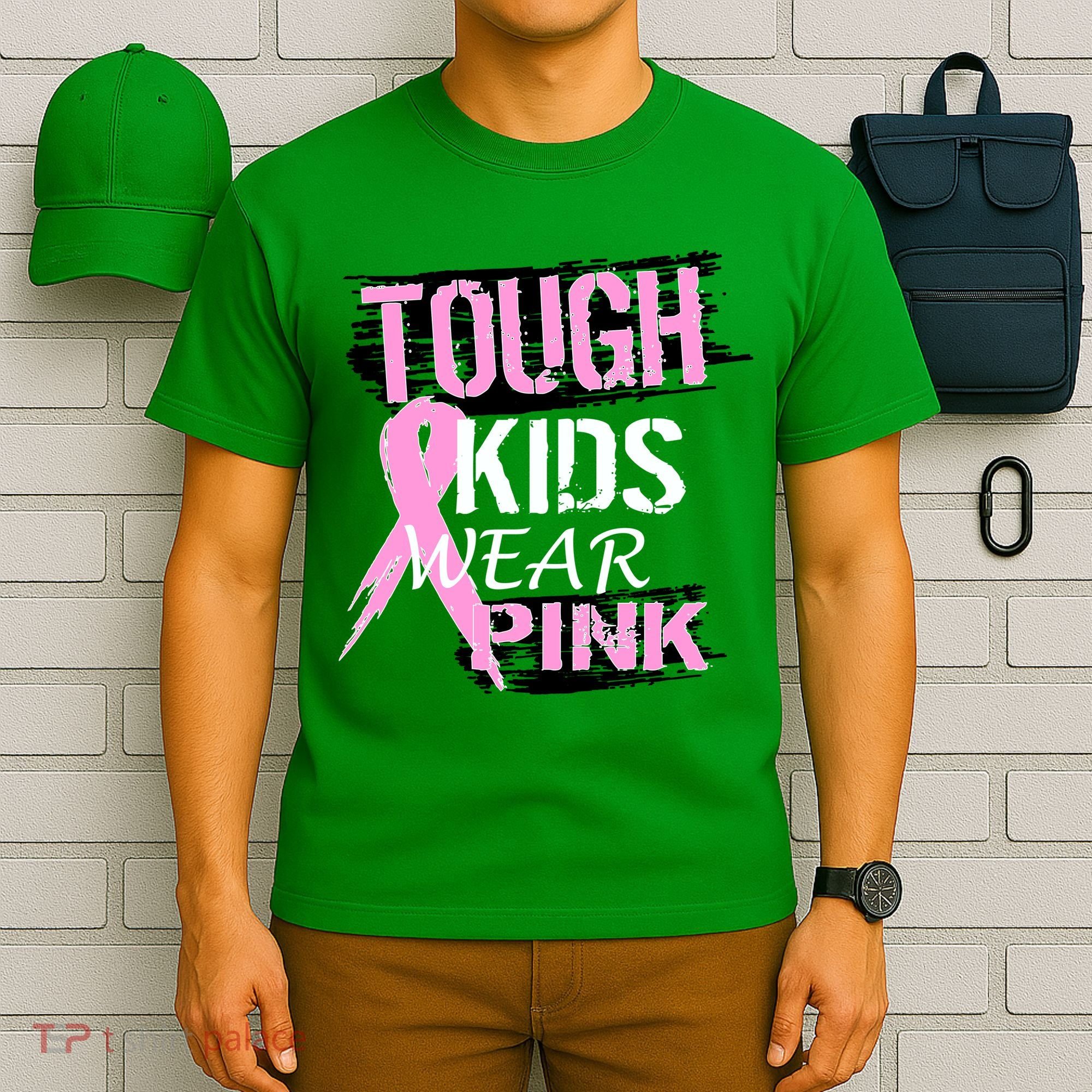Tough Kids Wear Pink Cancer T-Shirt