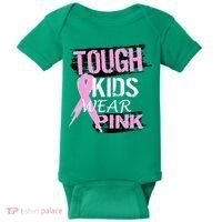 Tough Kids Wear Pink Cancer Baby Bodysuit thumb 0