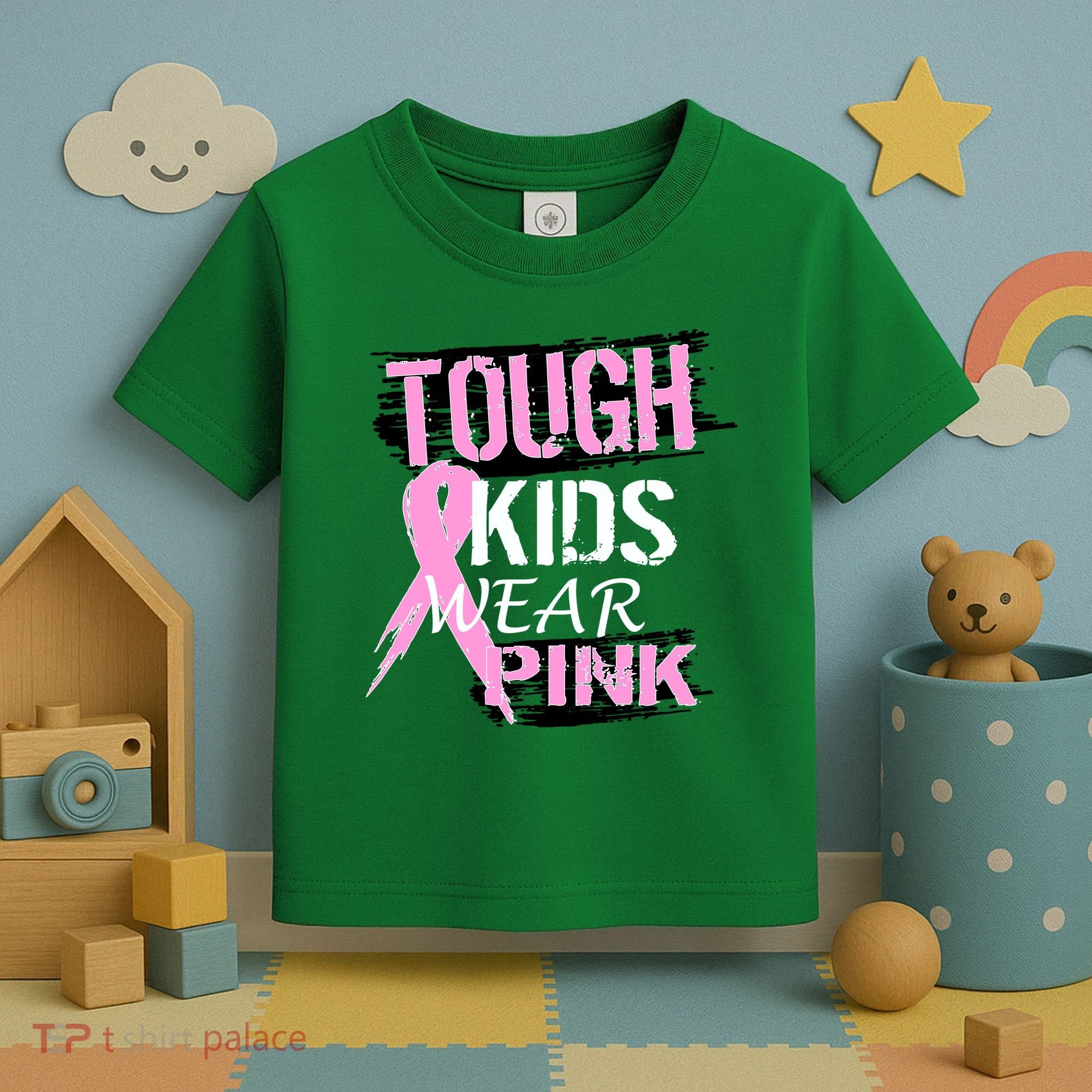Tough Kids Wear Pink Cancer Toddler T-Shirt