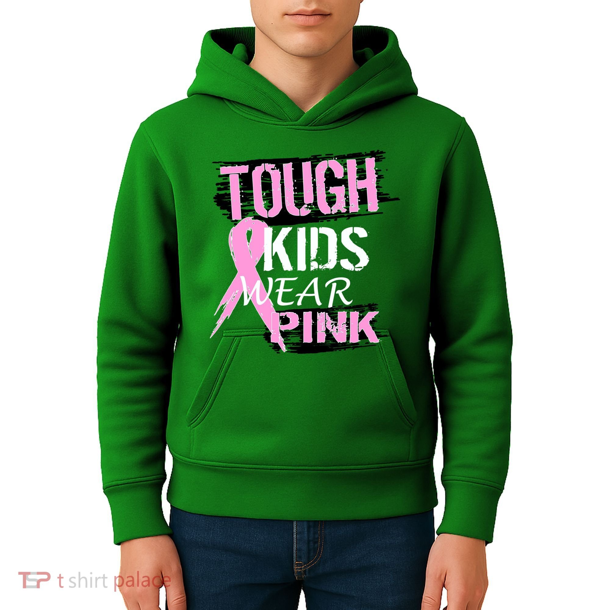 Tough Kids Wear Pink Cancer Kids Hoodie