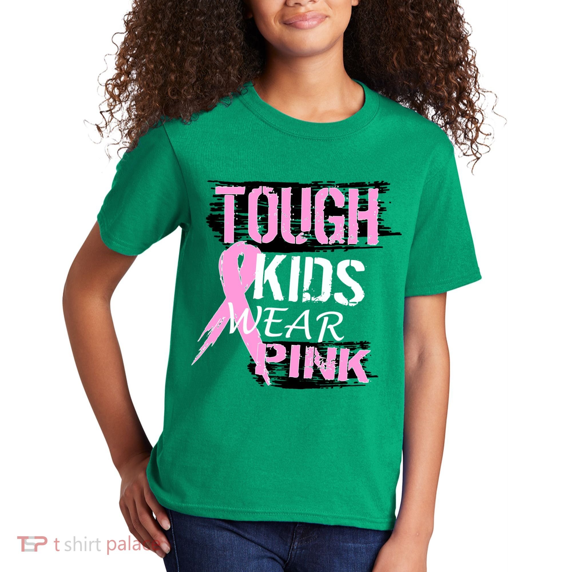 Tough Kids Wear Pink Cancer Kids T-Shirt