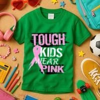Tough Kids Wear Pink Cancer Kids T-Shirt thumb 3