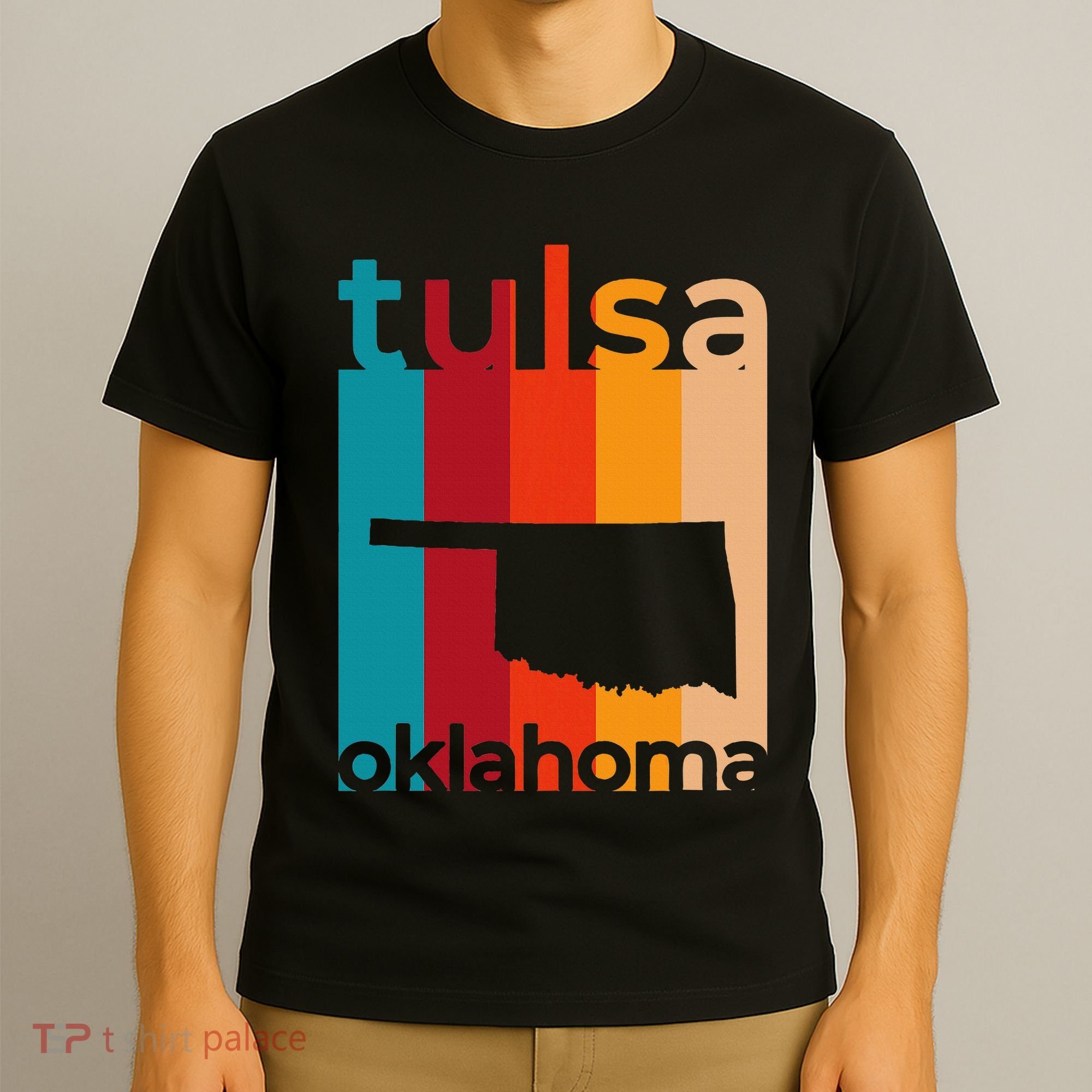 Tulsa Oklahoma Vintage Ok Retro Cutout T-Shirt