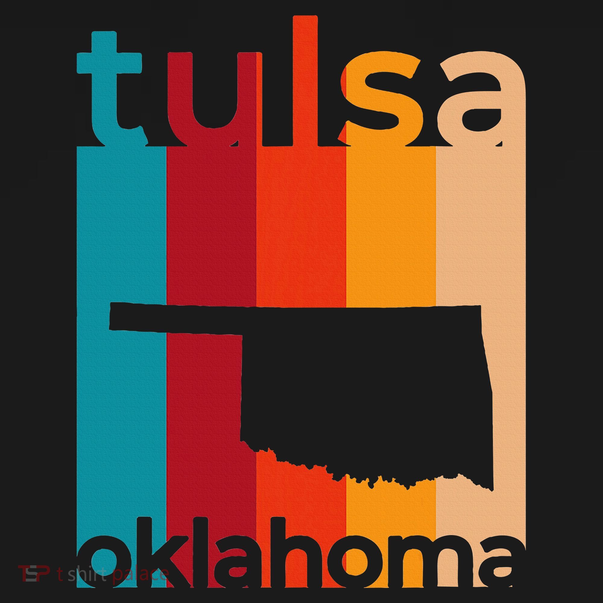 Tulsa Oklahoma Vintage Ok Retro Cutout T-Shirt
