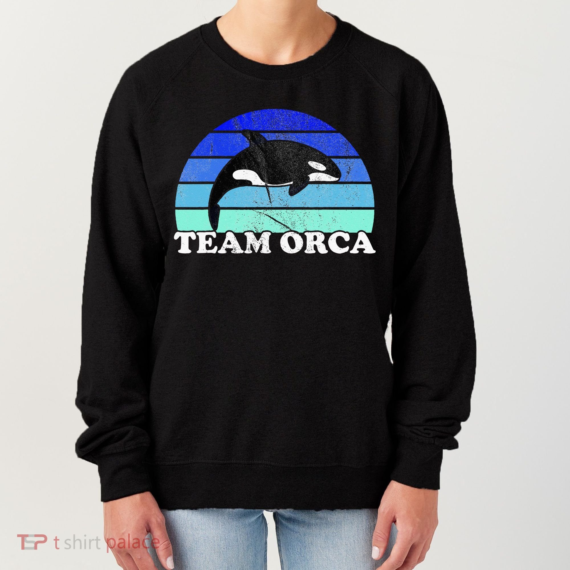 Team Orca Whale Orcas Sea Ocean Retro Sunset Women's Sweatshirt