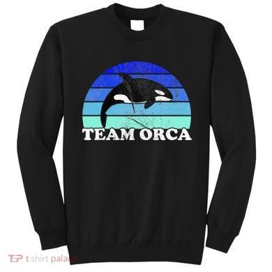 Team Orca Whale Orcas Sea Ocean Retro Sunset Sweatshirt