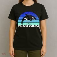 Team Orca Whale Orcas Sea Ocean Retro Sunset T-Shirt thumb 4