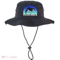 Team Orca Whale Orcas Sea Ocean Retro Sunset Bucket Hat thumb 0