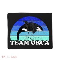Team Orca Whale Orcas Sea Ocean Retro Sunset Mousepad thumb 0