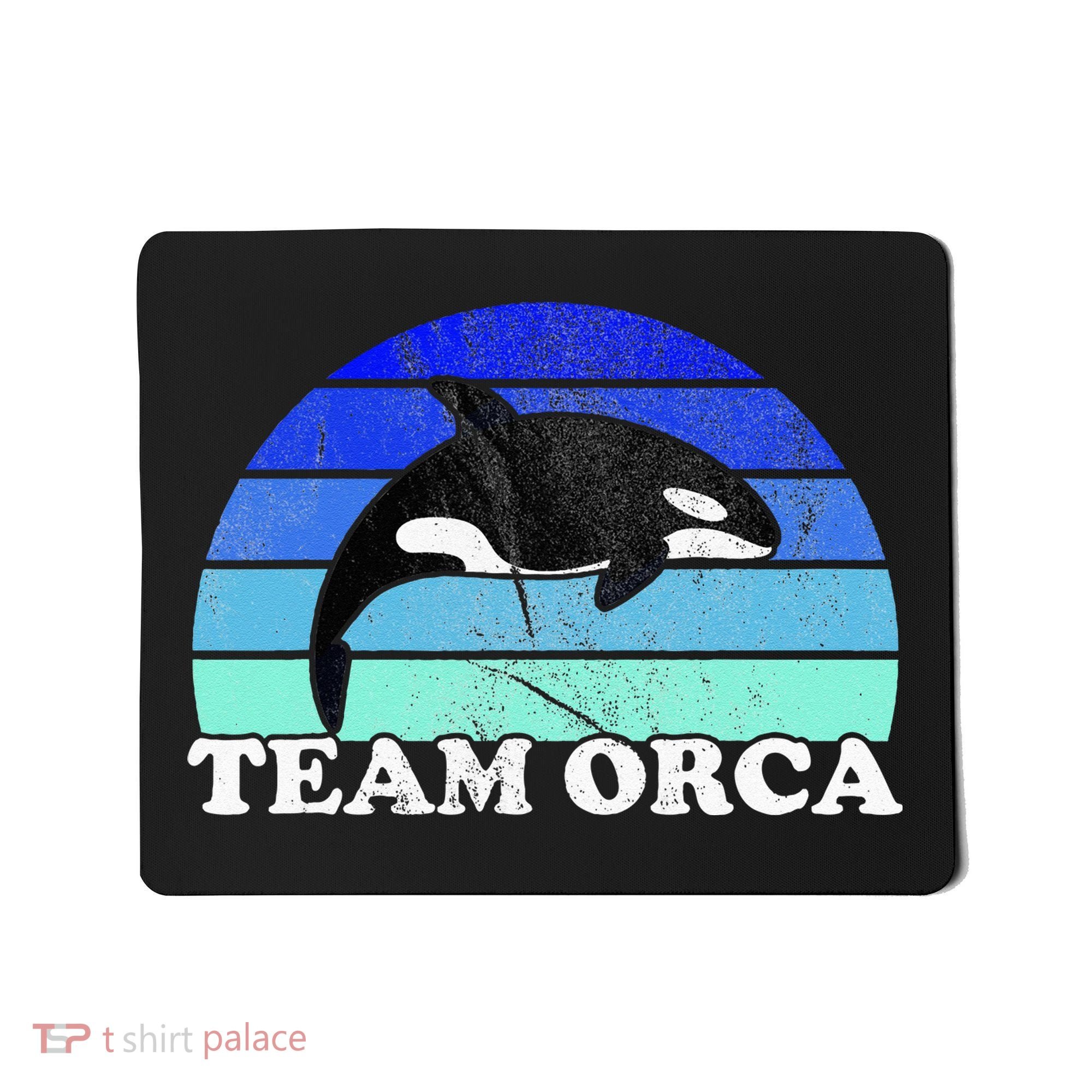 Team Orca Whale Orcas Sea Ocean Retro Sunset Mousepad