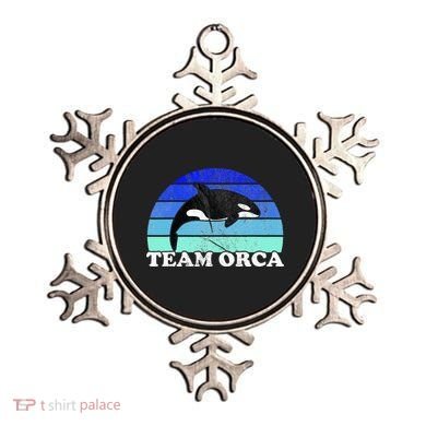 Team Orca Whale Orcas Sea Ocean Retro Sunset Ornament