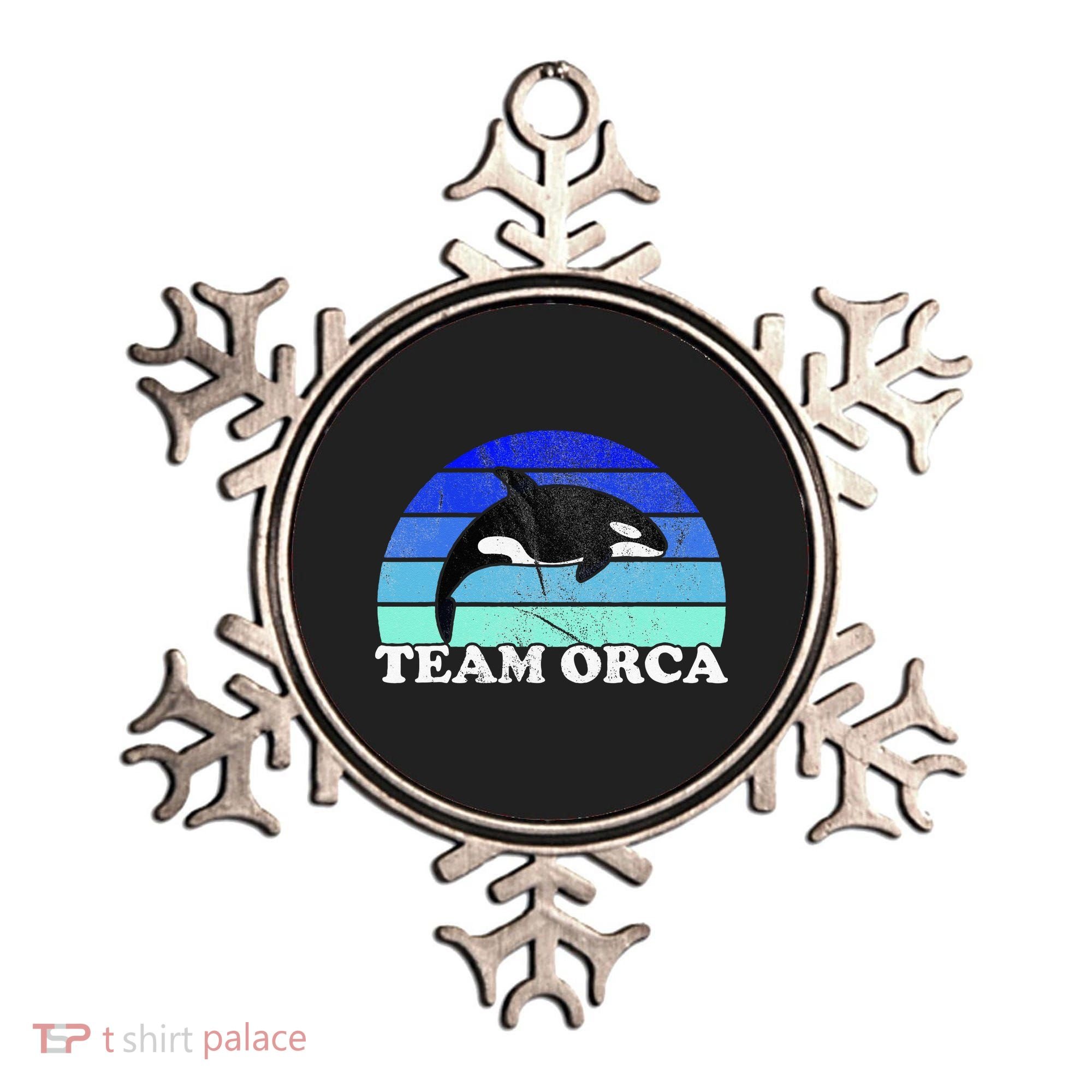Team Orca Whale Orcas Sea Ocean Retro Sunset Ornament