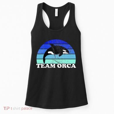 Team Orca Whale Orcas Sea Ocean Retro Sunset Women's Tank Top