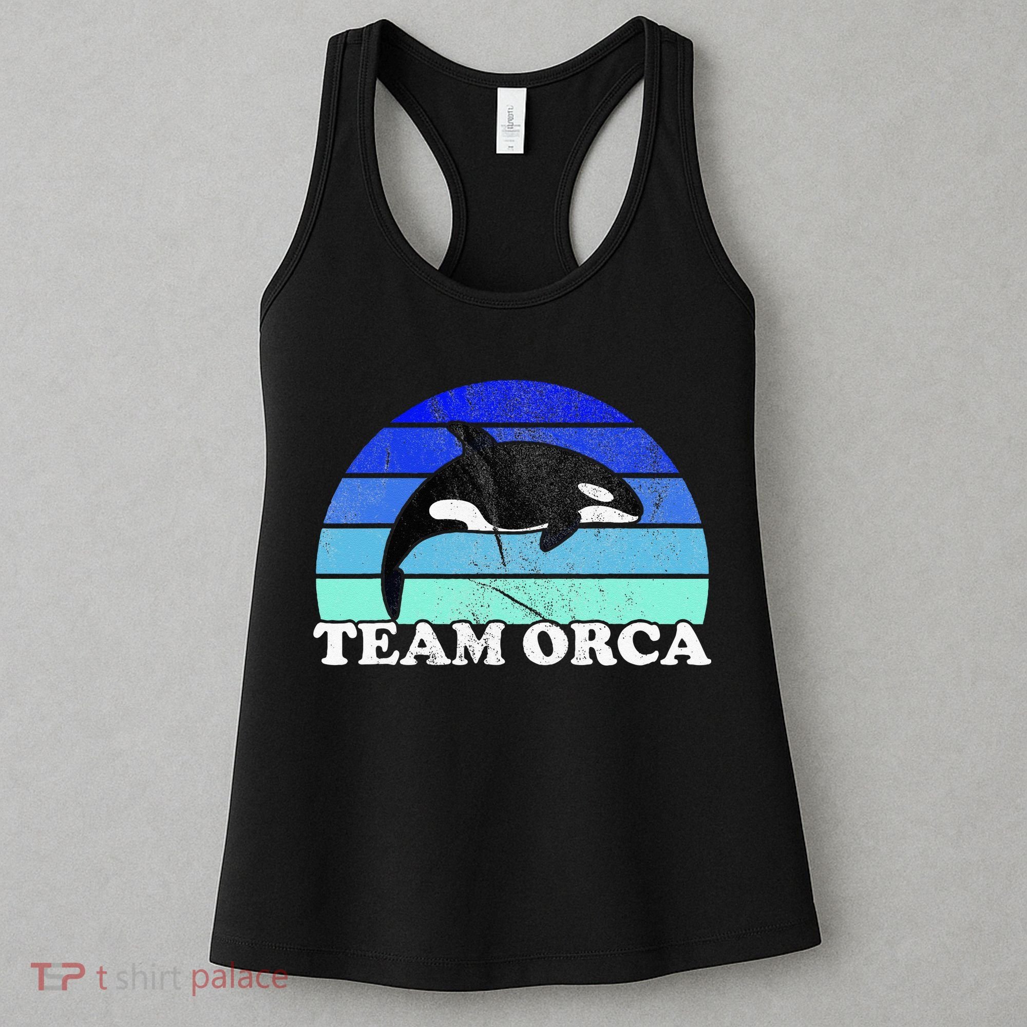 Team Orca Whale Orcas Sea Ocean Retro Sunset Women's Tank Top