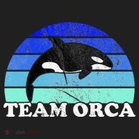Team Orca Whale Orcas Sea Ocean Retro Sunset Hat thumb 2