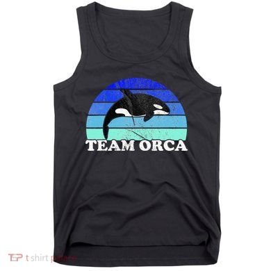 Team Orca Whale Orcas Sea Ocean Retro Sunset Tank Top
