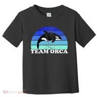 Team Orca Whale Orcas Sea Ocean Retro Sunset Toddler T-Shirt thumb 0