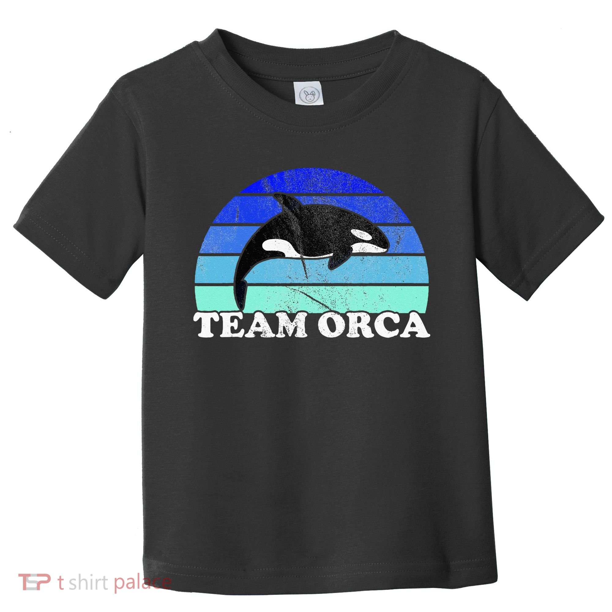 Team Orca Whale Orcas Sea Ocean Retro Sunset Toddler T-Shirt