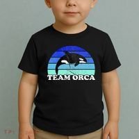 Team Orca Whale Orcas Sea Ocean Retro Sunset Toddler T-Shirt thumb 2