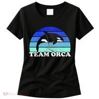 Team Orca Whale Orcas Sea Ocean Retro Sunset Women's T-Shirt thumb 0