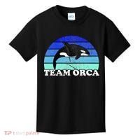 Team Orca Whale Orcas Sea Ocean Retro Sunset Kids T-Shirt thumb 0