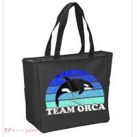 Team Orca Whale Orcas Sea Ocean Retro Sunset Tote Bag thumb 2