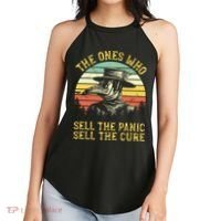 The Ones Who Sell The Panic Sell The Cure Plague Doctor Women's Perfect Tri Rocker Tank thumb 2