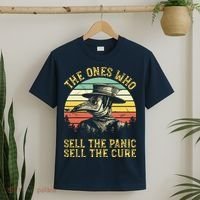The Ones Who Sell The Panic Sell The Cure Plague Doctor T-Shirt thumb 2