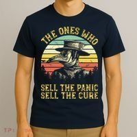 The Ones Who Sell The Panic Sell The Cure Plague Doctor T-Shirt thumb 3