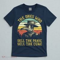 The Ones Who Sell The Panic Sell The Cure Plague Doctor T-Shirt thumb 5