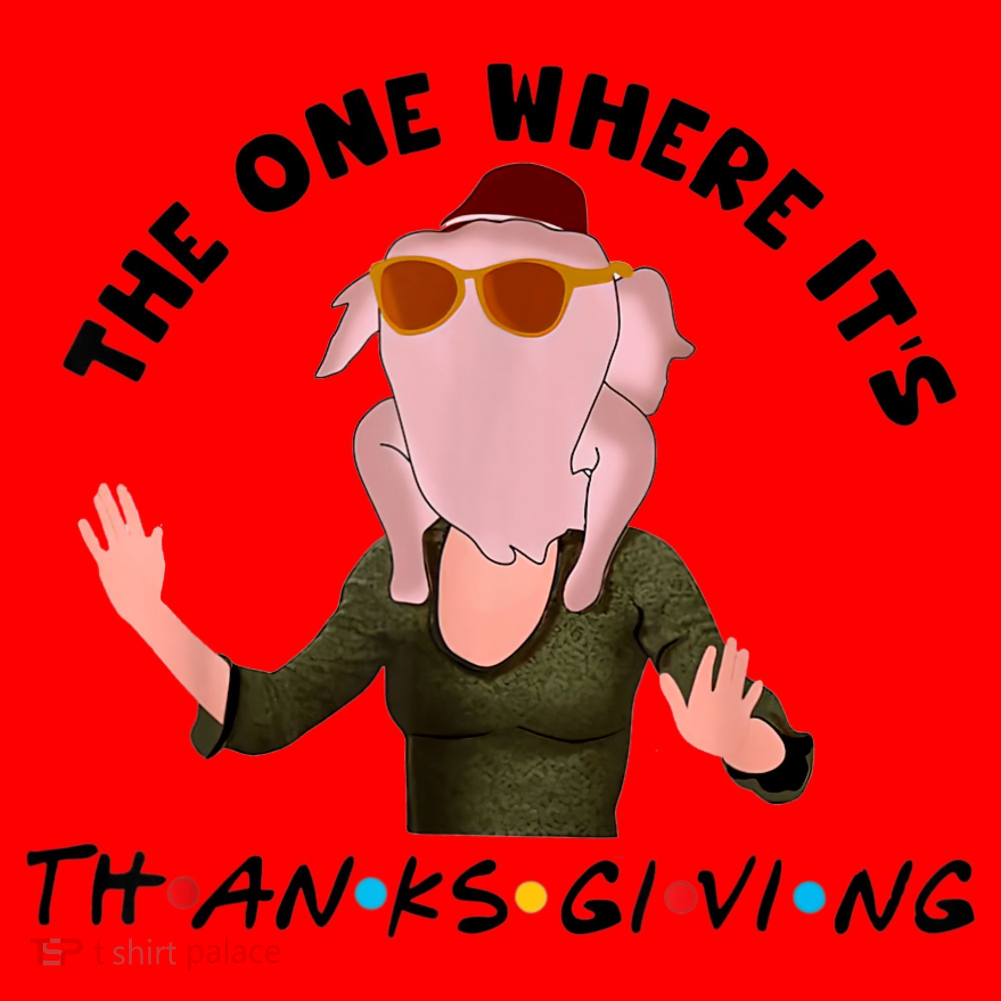 The One Where It's Thanksgiving Friends Monica Turkey Head Santa Hat