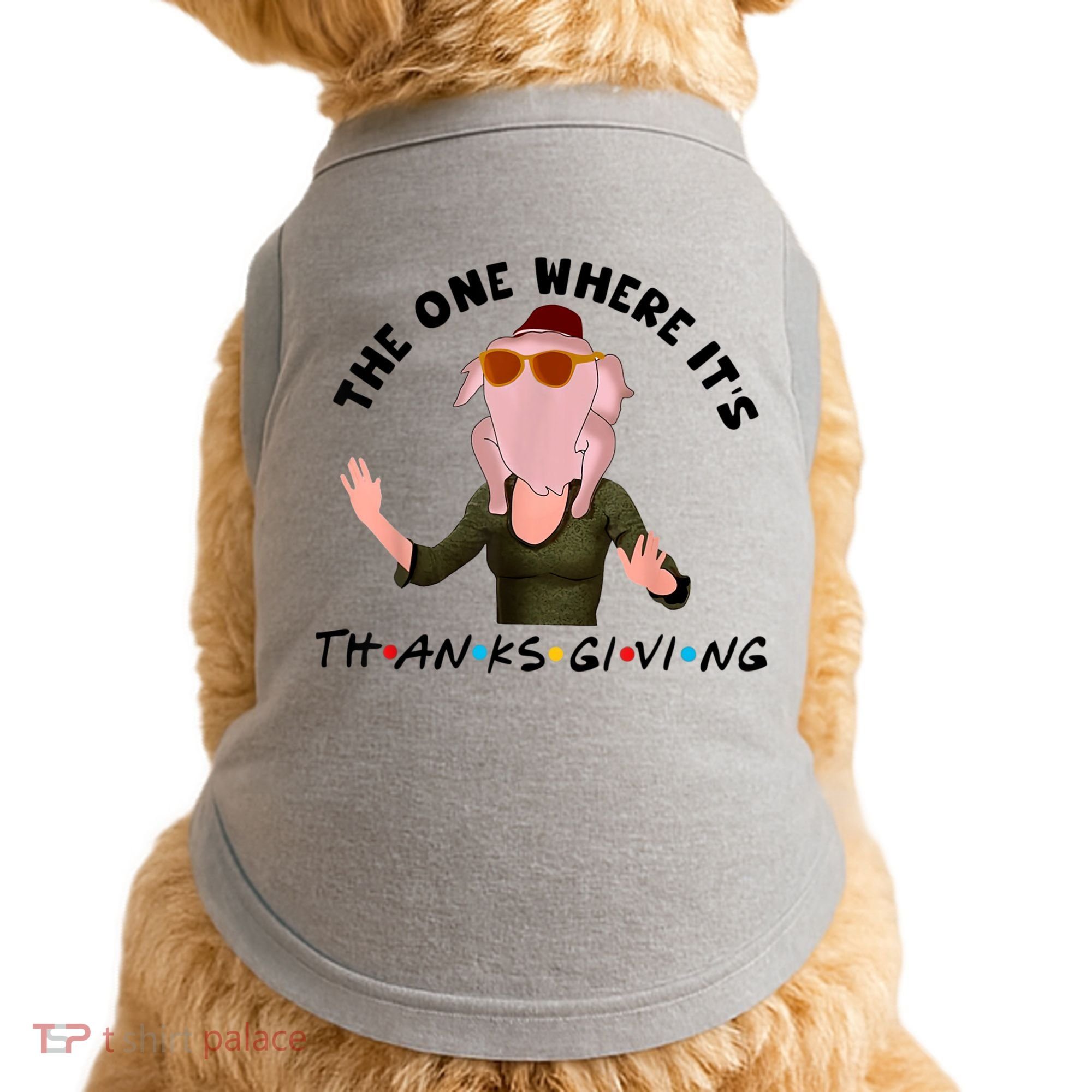 The One Where It's Thanksgiving Friends Monica Turkey Head Doggie Tank