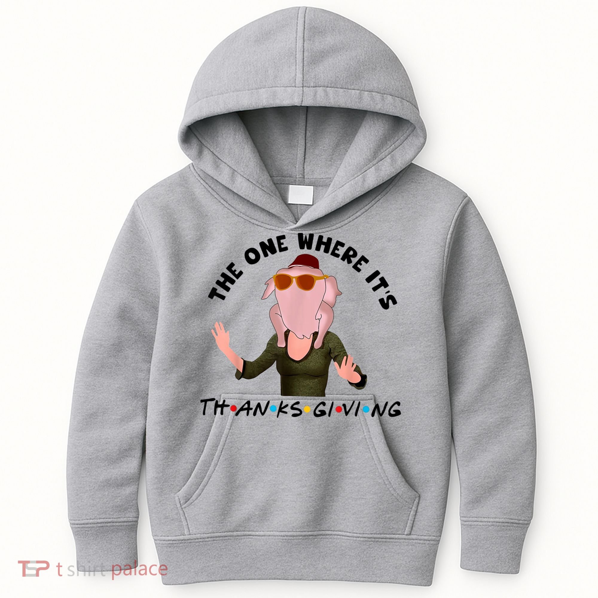 The One Where It's Thanksgiving Friends Monica Turkey Head Kids Hoodie