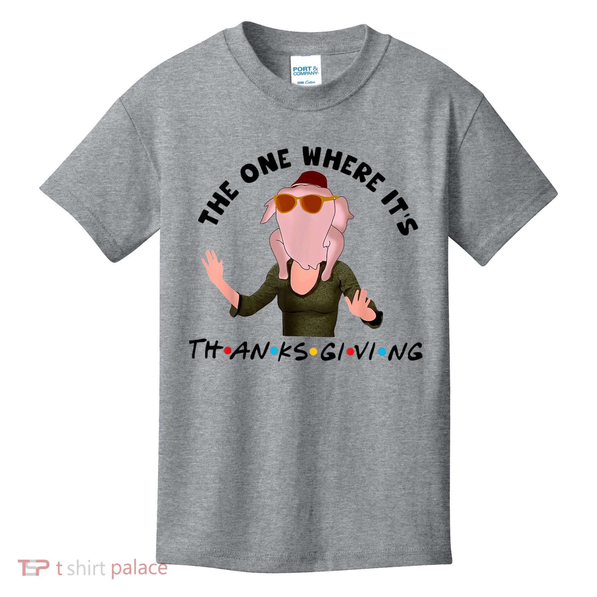 The One Where It's Thanksgiving Friends Monica Turkey Head Kids T-Shirt