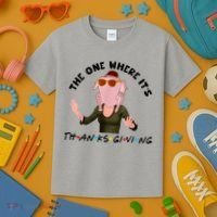 The One Where It's Thanksgiving Friends Monica Turkey Head Kids T-Shirt thumb 3