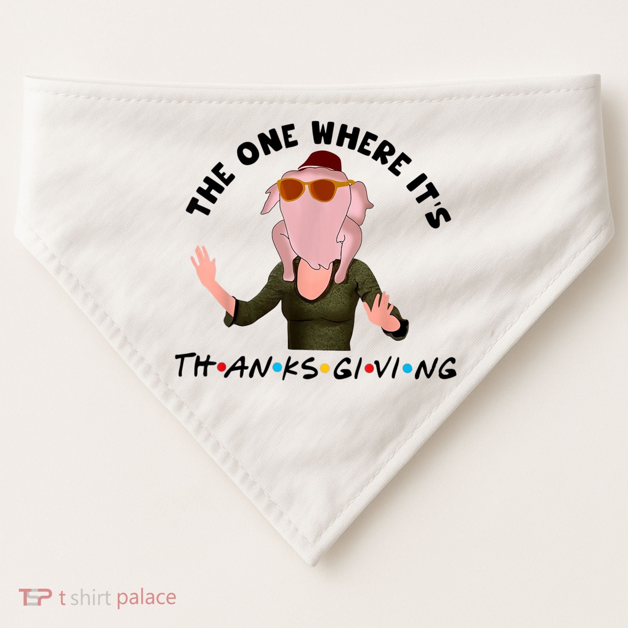 The One Where It's Thanksgiving Friends Monica Turkey Head USA-Made Doggie Bandana