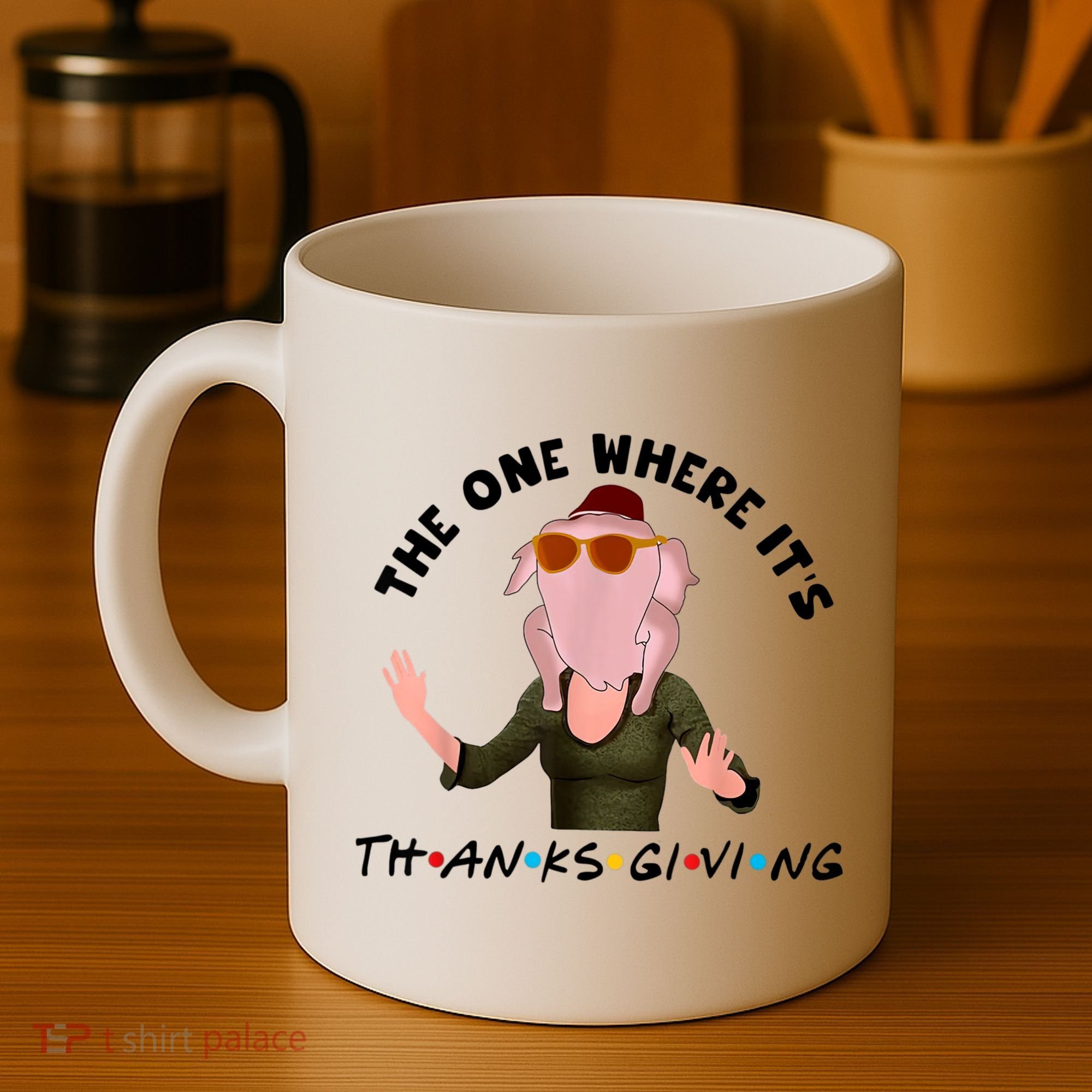 The One Where It's Thanksgiving Friends Monica Turkey Head Coffee Mug