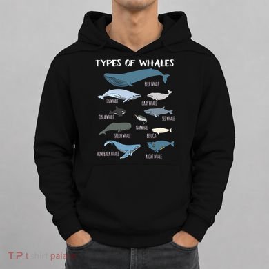 Types Of Whales Cute Ocean Mammals Guide Hoodie