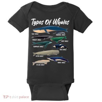 Types Of Whales Baby Bodysuit