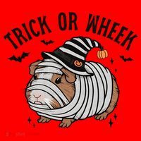 Trick Or Wheek Halloween Guinea Pig Santa Hat thumb 1